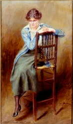 Sitzende Frau